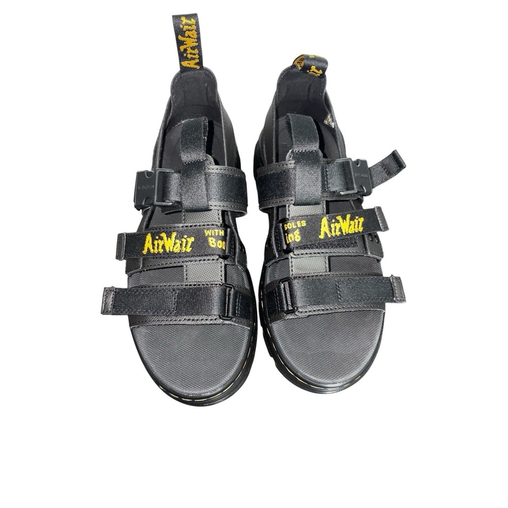Dr. Doc Martens Pearson Air Wair Strap Sandals  Black Buckle Mens US 7 New W Box